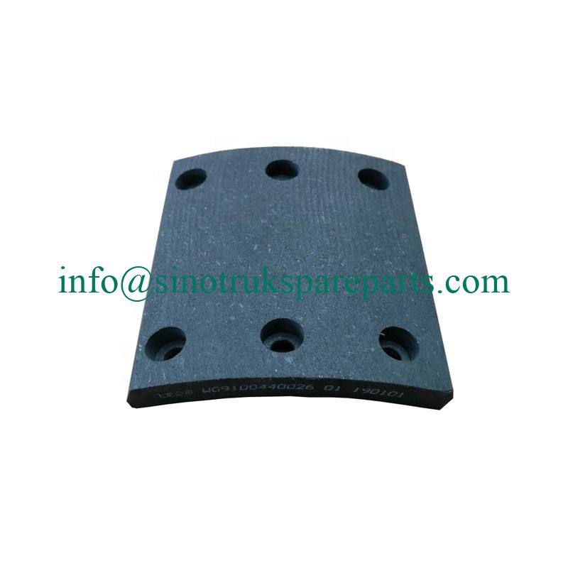 HOWO front brake lining WG9100440026