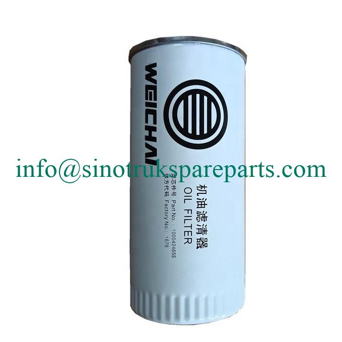 SINOTRUK HOWO Heavy Truck Parts Oil Filter JX0818 For Weichai Engine Oil FIlter Element 1000424655