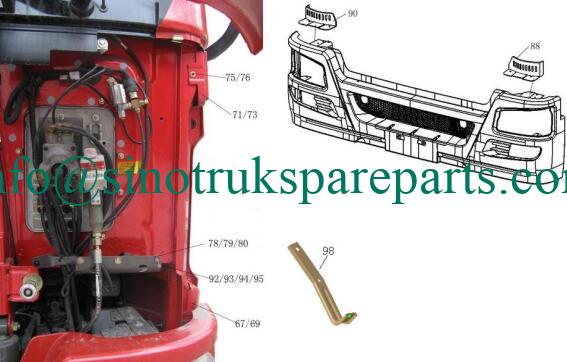 Truck Boby Parts CABIN PARTS WG1642931002 Bumper Right Garnish Plate SPARE PARTS for Sinotruk Howo