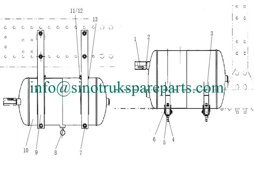 sinotruk spare parts WG9000360799 Air Reservoir 20L St. -sinotruk parts