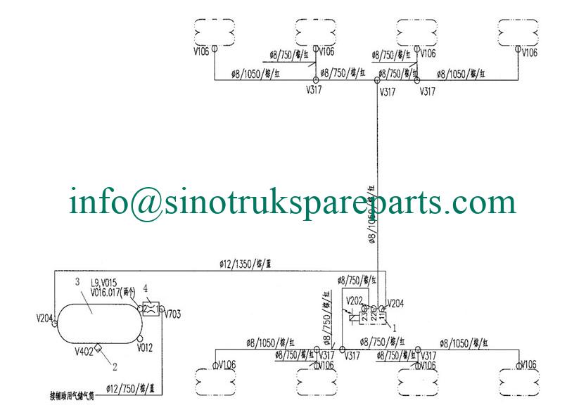 sinotruk spare parts Brake lines valves for air suspension-sinotruk parts