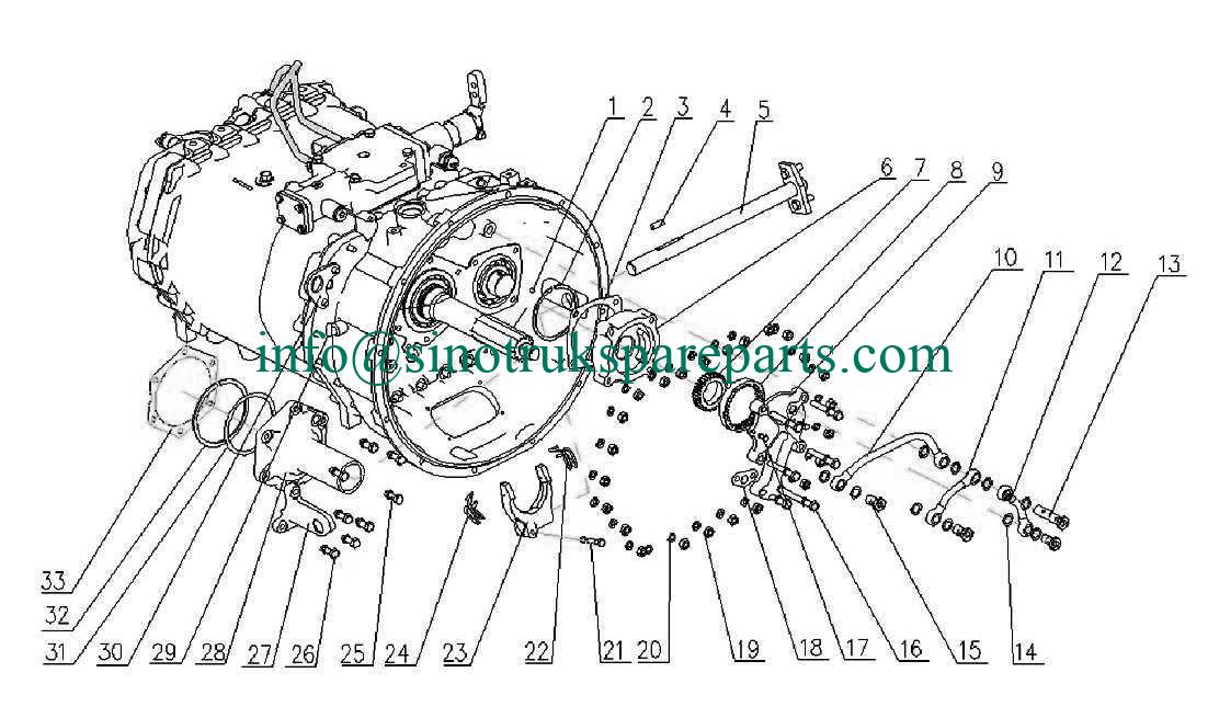 TRANSMISSION ASSY TWO, HW19710, SINOTRUK SPARE PARTS CATALOG