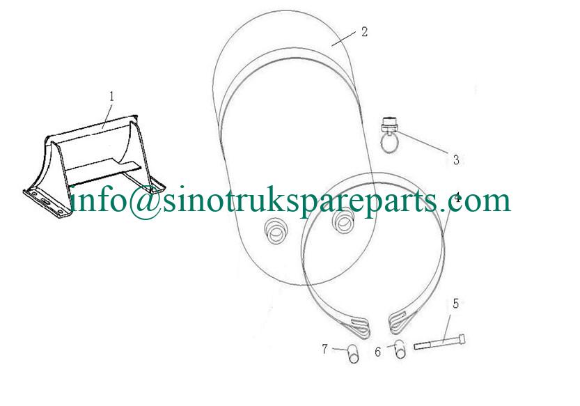 sinotruk spare parts Air Reservoir 20L St.for Cab mounting system WG9000360700 -sinotruk parts