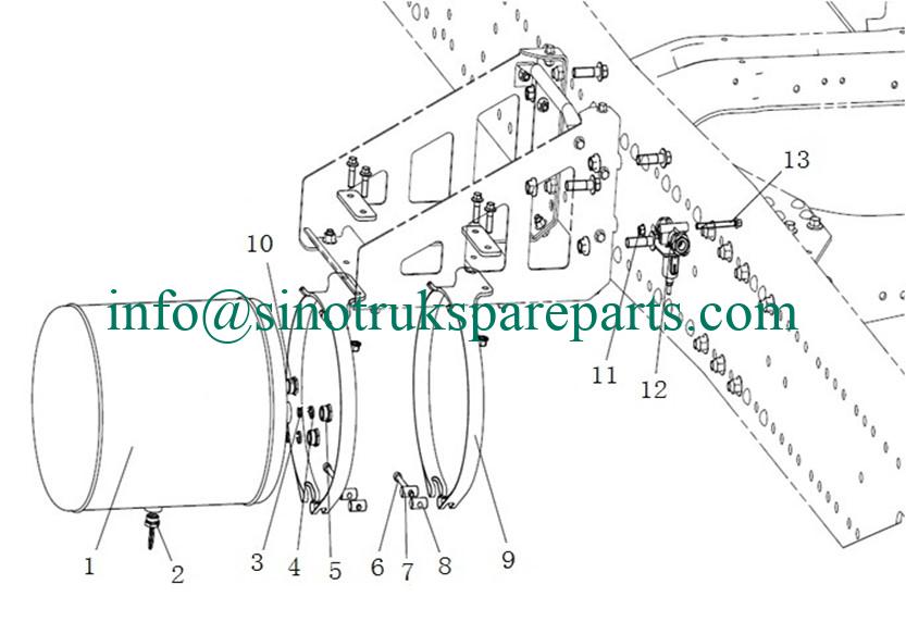 sinotruk spare parts Air Reservoir 30L Al. WG9000360787  -sinotruk parts