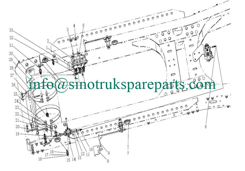 sinotruk spare parts Brake lines and valves for air suspension WG9000360510 -sinotruk parts