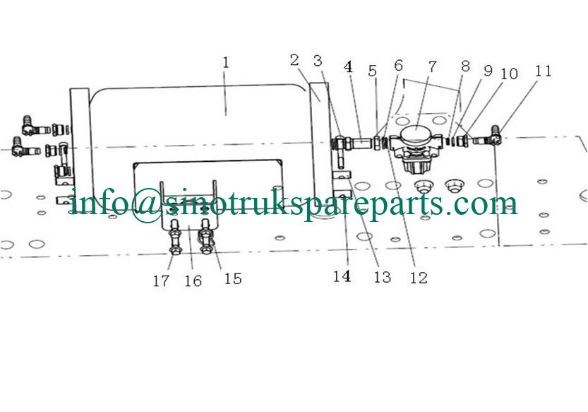 sinotruk spare parts Assistant Air Supply.WG9000360799 -sinotruk parts