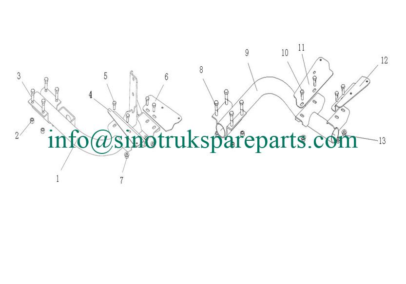 sinotruk spare parts the seat of footplate and front drawing equipment 752W42993-5571  -sinotruk parts