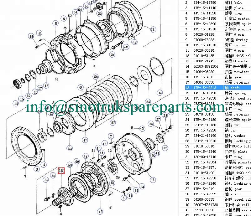 shantui bulldozer transmission parts SD32 shaft 175-15-42213