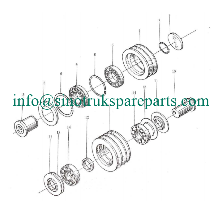 WD615, EURO II ENGINE SPARE PARTS CATALOG   TENSIONING WHEEL, WD615-II