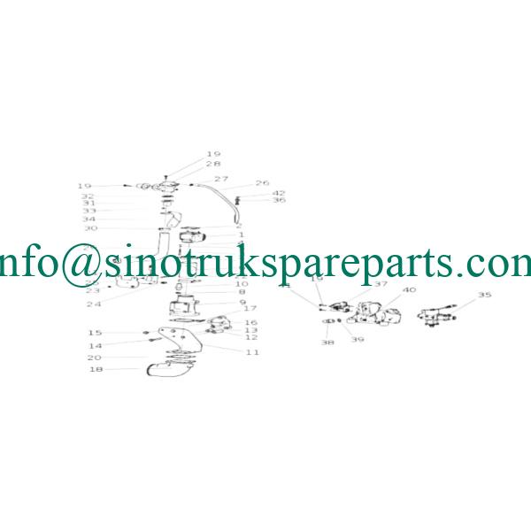 sinotruk engine parts 202V09701-0049 Inch screw thread straight-through joint body