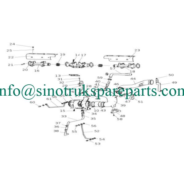 sinotruk engine parts AZ124611000005 Turbocharger cooling water inlet pipe