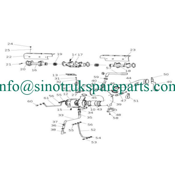 sinotruk engine parts VG1238110036 pipe